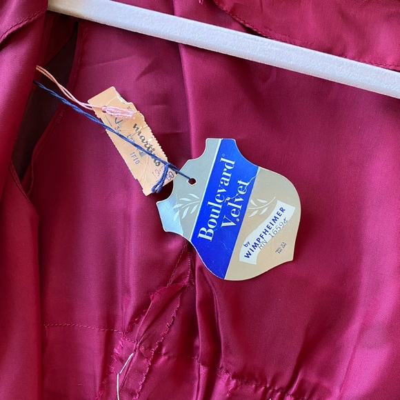 Vintage 50s Burgundy Velvet Cocktail Dress🍷 - Picture 6 of 7